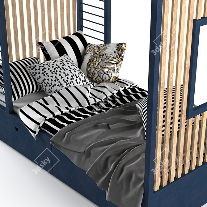 Children's House Bed: A Perfect Dreamland 3D model image 2