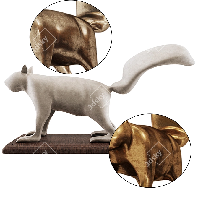 Whimsical Squirrel Sculpture: Charming Decor for Your Home! 3D model image 2