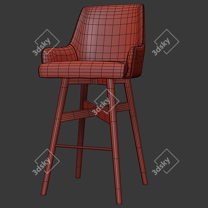 Title: Sleek Swivel Bar Stool - Corona Compatible 3D model image 3