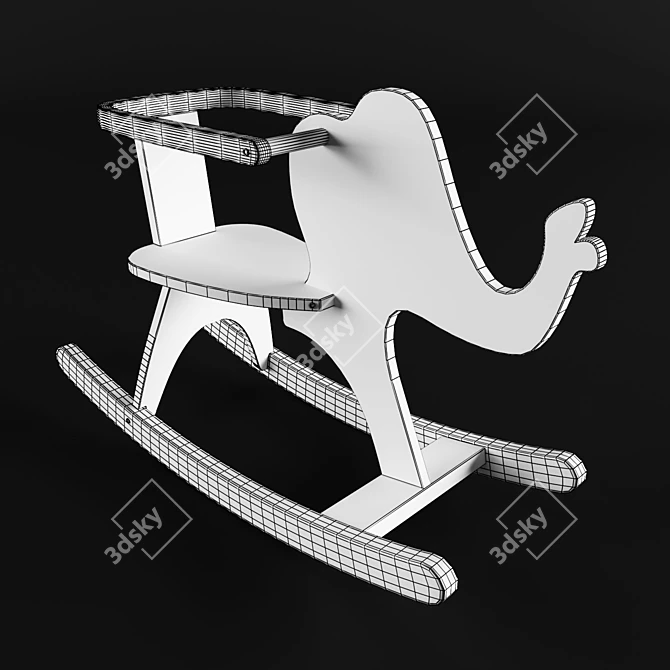 Adorable Elephant Rocking Chair 3D model image 2