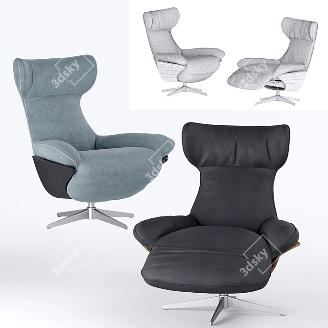 Ultimate Comfort in Ilia Recliner (Natuzzi) 3D model image 3