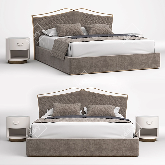 Cantori Double Bed: Elegant and Versatile 3D model image 1