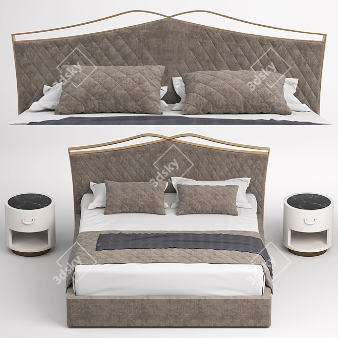 Cantori Double Bed: Elegant and Versatile 3D model image 2