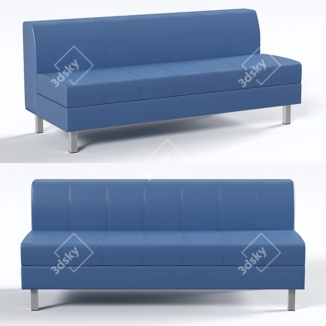 Flagman 3-Seater Sofa - Armrestless Elegance 3D model image 1