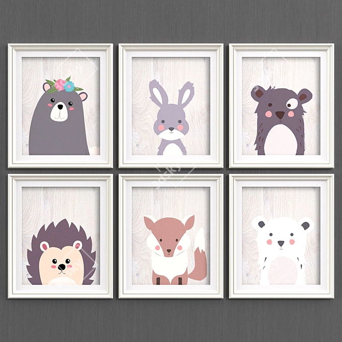 Contemporary Animal Art Prints 3D model image 2