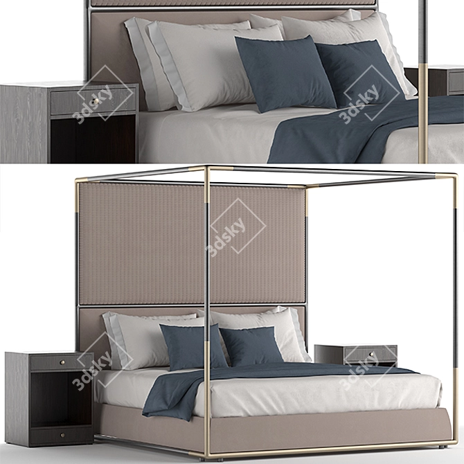 Lavish Stardust Bed 3D model image 1