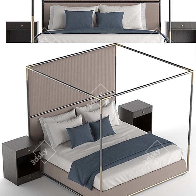 Lavish Stardust Bed 3D model image 2