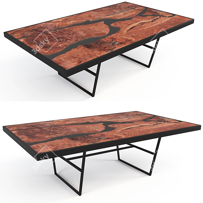 Rustic River Walnut Coffee Table 3D model image 1