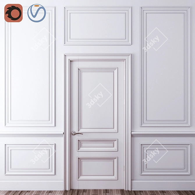 Elegant Accent Molding 3D model image 1