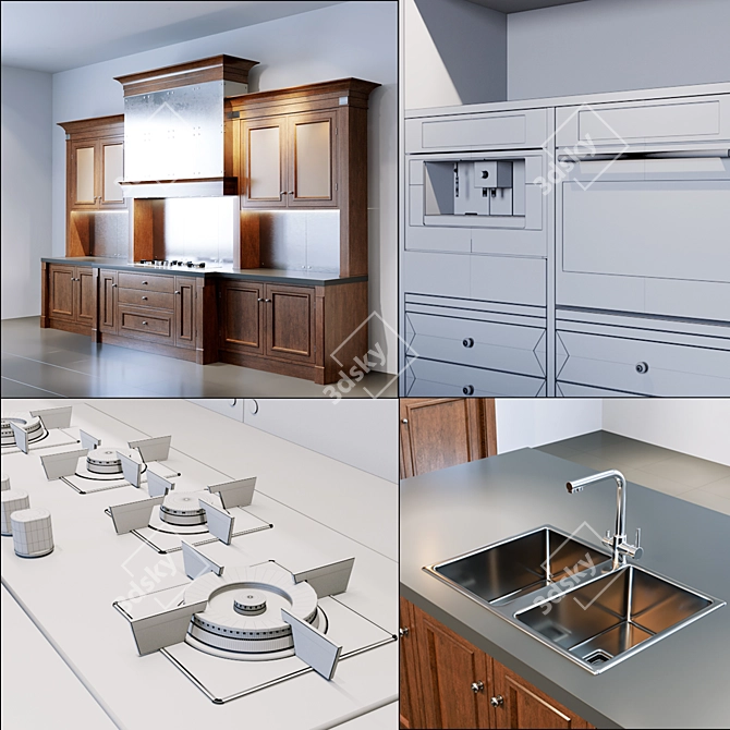 Boston Kitchen: FM Bottega d'Arte Excellence 3D model image 2