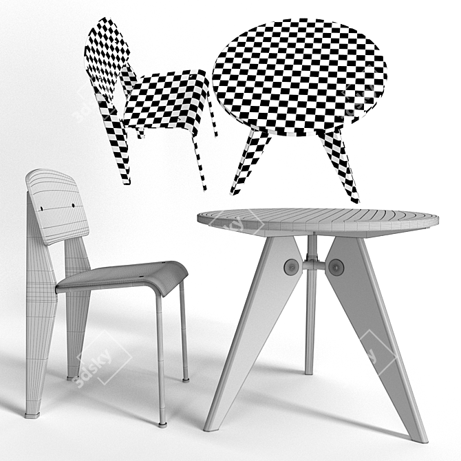 Elegant Vitra Dining Table: Stylish & Functional 3D model image 3
