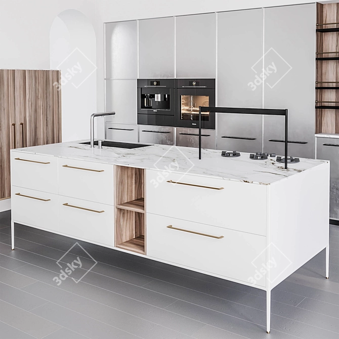 Cesar Unit Collection: Luxury Kitchen Island 3D model image 2