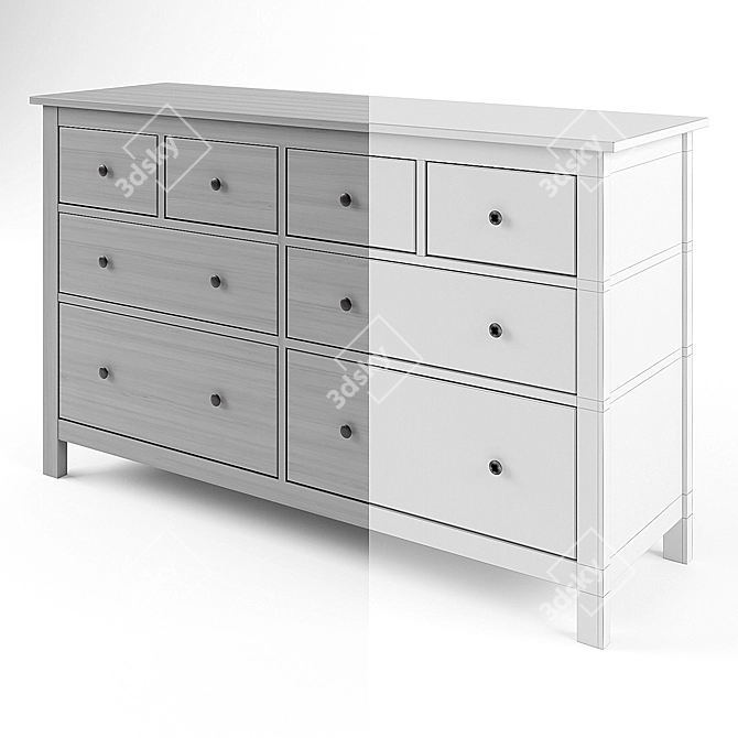 Hemnes 160cm | 3-Drawer Chest 3D model image 2