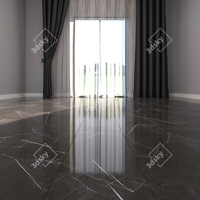 Elegant Marble Floor Tiles 3D model image 2