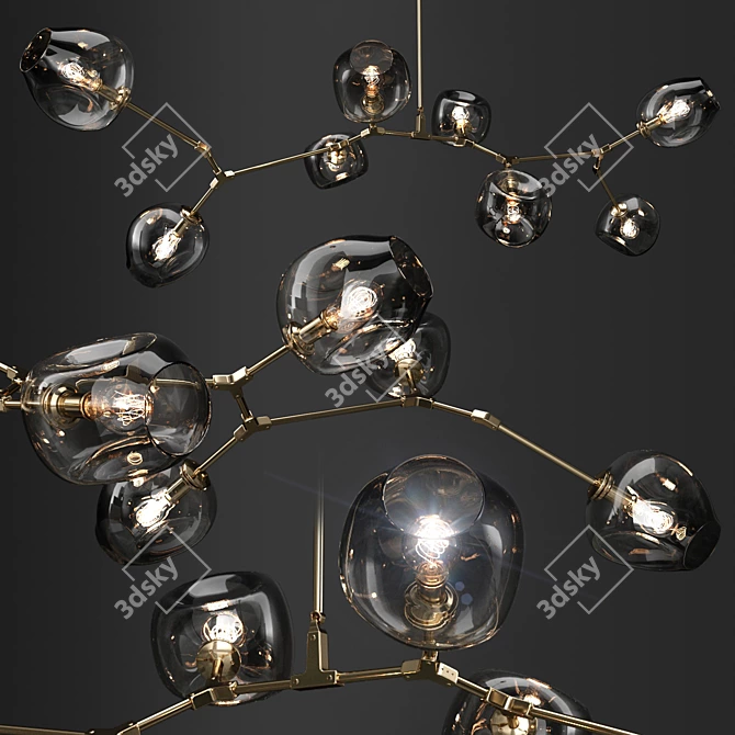 Modern Branching Bubble Chandelier 3D model image 2