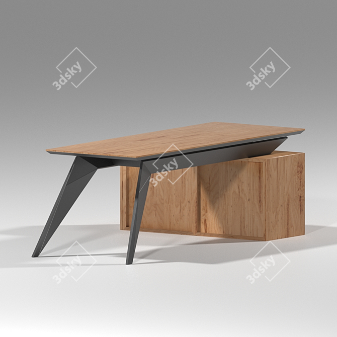 Modern Elegance: Stealth Executive Desk 3D model image 1