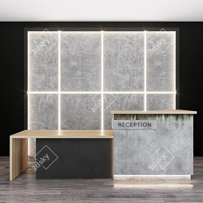 Title: Sleek Reception Desk - Modern and Functional 3D model image 1