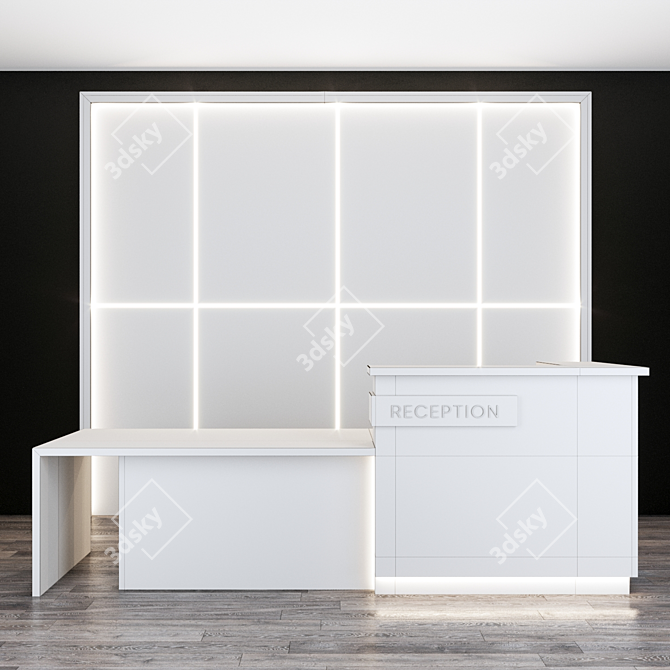 Title: Sleek Reception Desk - Modern and Functional 3D model image 3