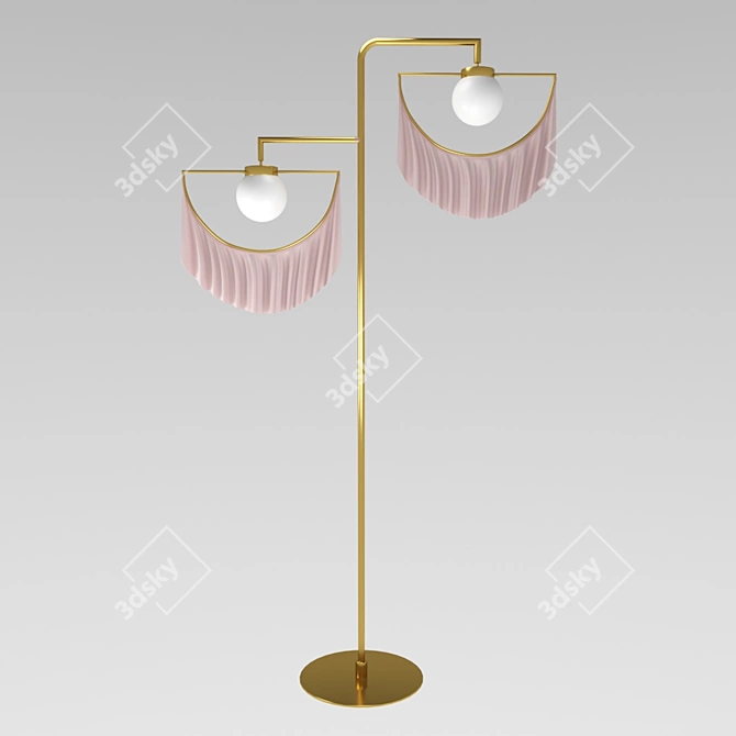 Golden Rosé Pendant Light 3D model image 1