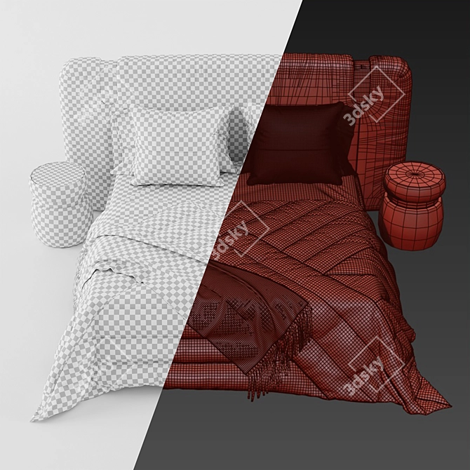 Colunex Allure Bed Headboard: Luxurious Design for Ultimate Comfort 3D model image 3
