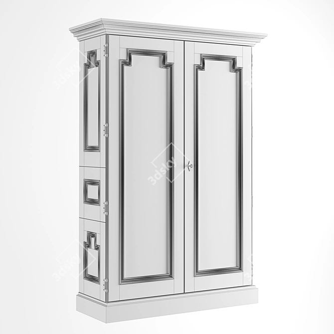 Montpellier Glass Wardrobe - Elegant and Spacious 3D model image 2