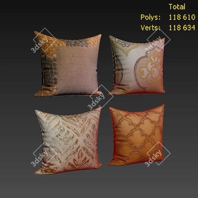 Luxury Decorative Pillow Set | Etsy Exclusive 3D model image 2