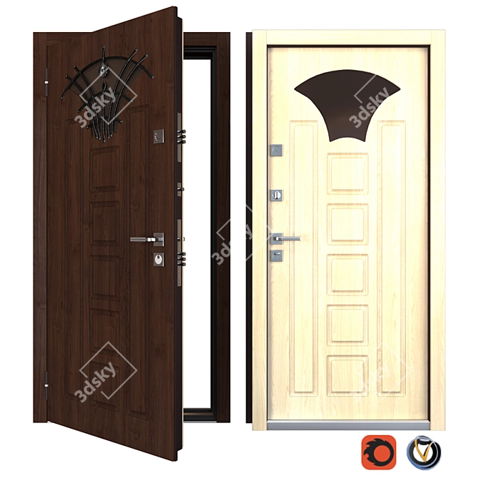 Vesuvius Entrance Metal Door: Your Frame 3D model image 1