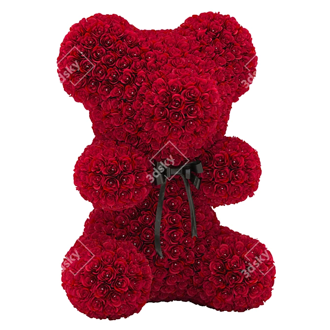 Smoothing-Ready Roze Bear Plush Toy 3D model image 2