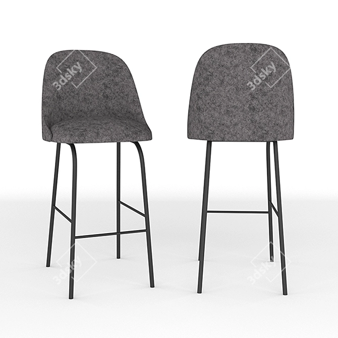 Aleta Bar Stool: Sleek Design, Superior Comfort 3D model image 2