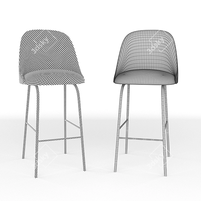 Aleta Bar Stool: Sleek Design, Superior Comfort 3D model image 3