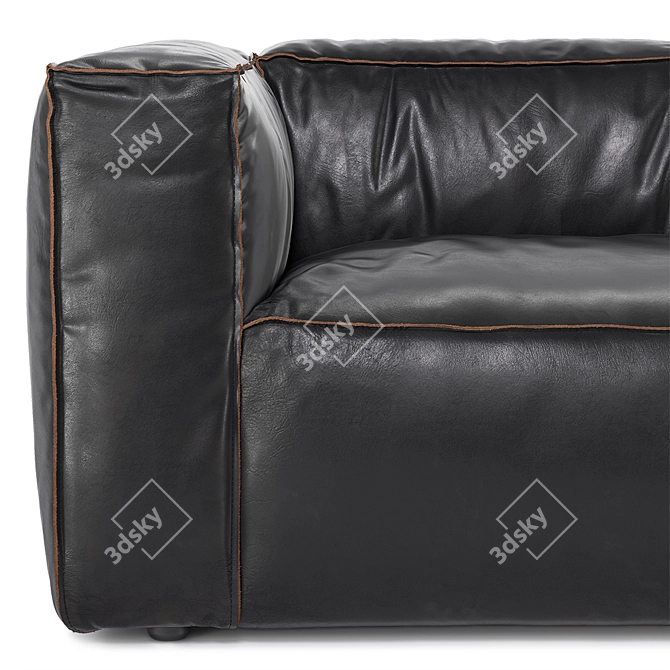 Nolita Black Reverse Stitch Sofa 3D model image 2