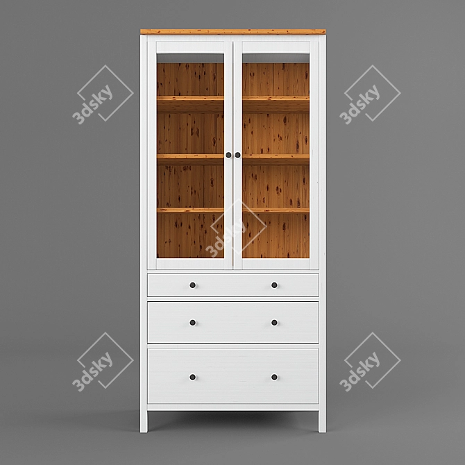 HEMNES Glass-door Cabinet 3D model image 1