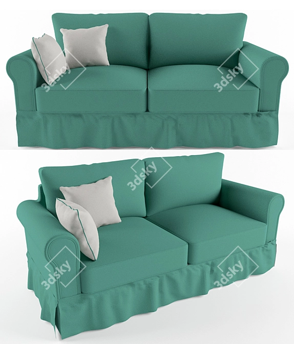 Vintage Provans Sofa, 2-Seater 3D model image 1