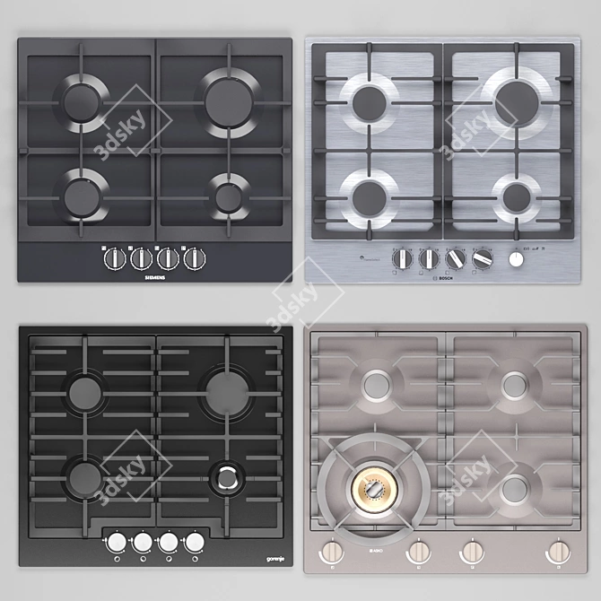 Gas Cooktop Set (Bosch, Siemens, Gorenje, Asko) 3D model image 1