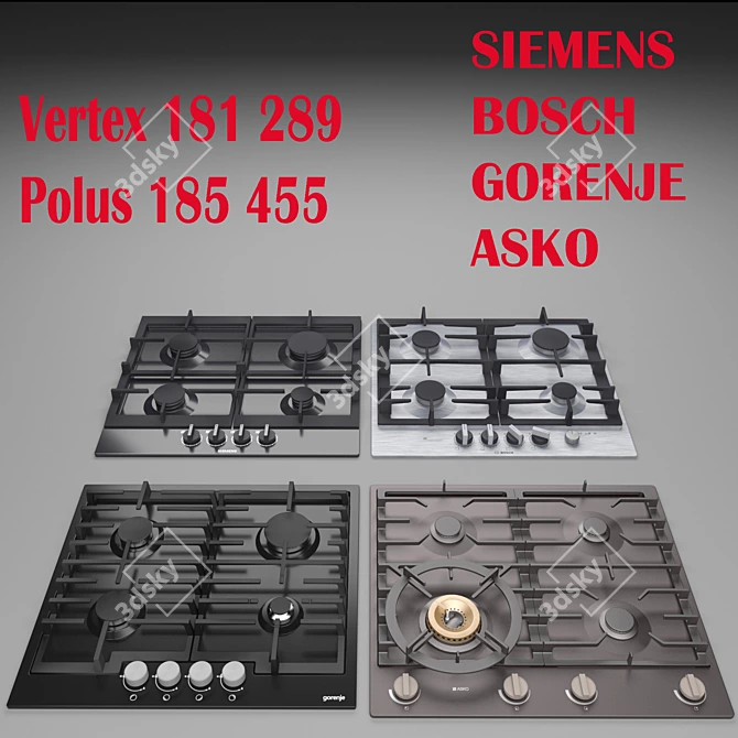 Gas Cooktop Set (Bosch, Siemens, Gorenje, Asko) 3D model image 2