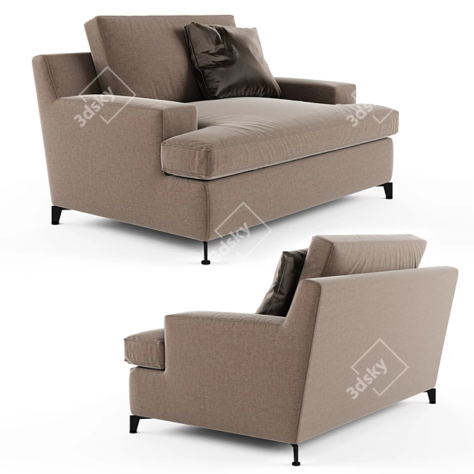 MALTA Stylish Fabric Armchair 3D model image 1