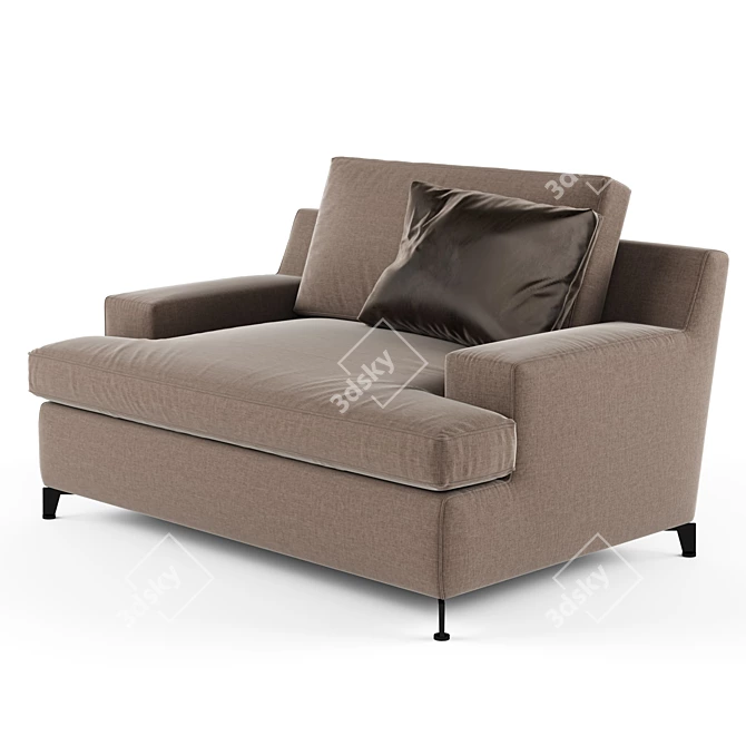 MALTA Stylish Fabric Armchair 3D model image 2