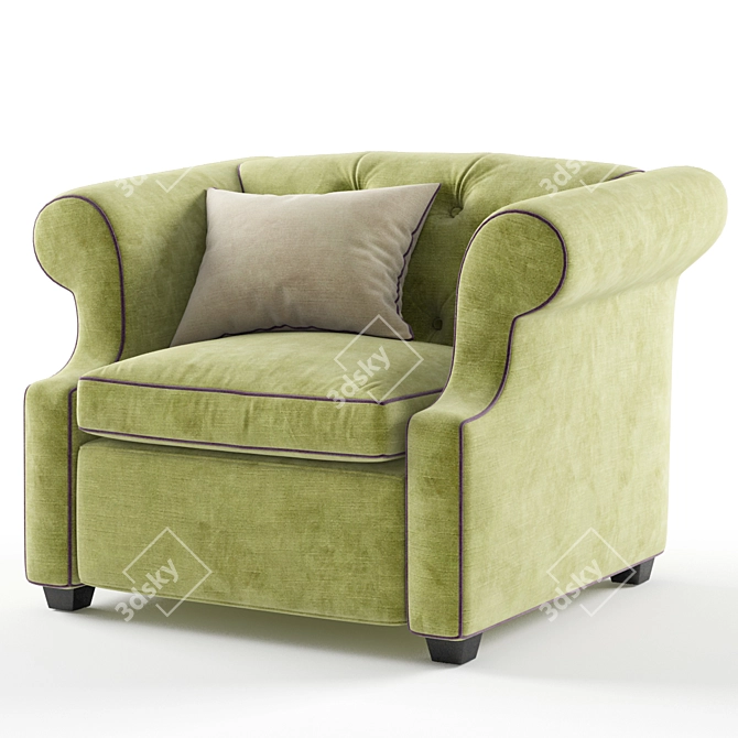 Elegant Benjamin Armchair: Perfect Comfort and Style 3D model image 1