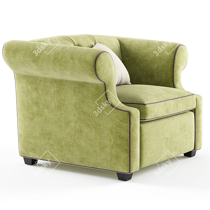 Elegant Benjamin Armchair: Perfect Comfort and Style 3D model image 2