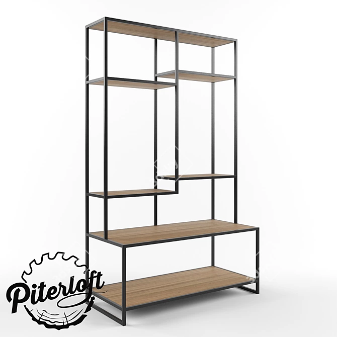 Industrial Loft Style "Baf" Rack 3D model image 1