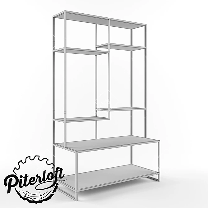 Industrial Loft Style "Baf" Rack 3D model image 2