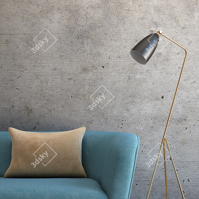 Seamless Concrete Texture for Interior and Exterior Design 3D model image 2