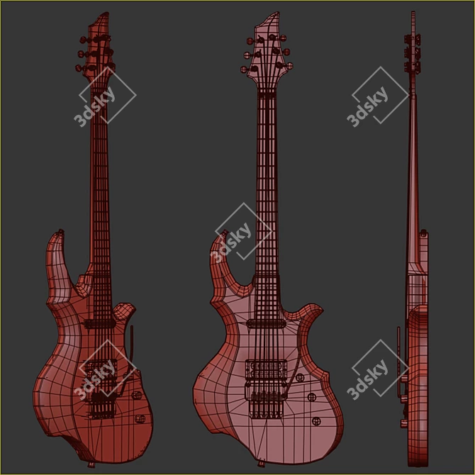 Poly-Antellope 3D Guitar 3D model image 2