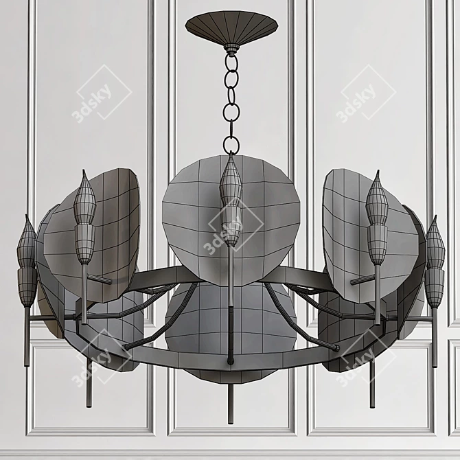 Smoked Lucite Disc Chandelier 3D model image 2