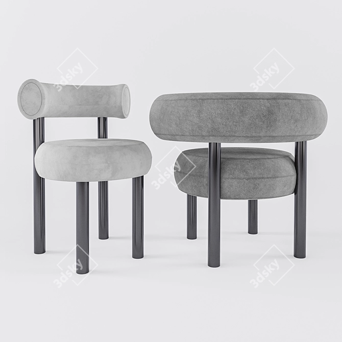 Elegant Cassia Fat Chairs 3D model image 2