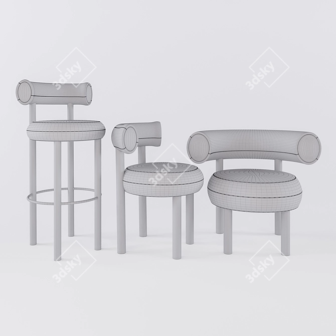 Elegant Cassia Fat Chairs 3D model image 3