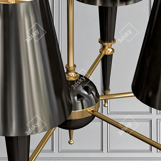 Elegant Versailles Shaded Chandelier 3D model image 2