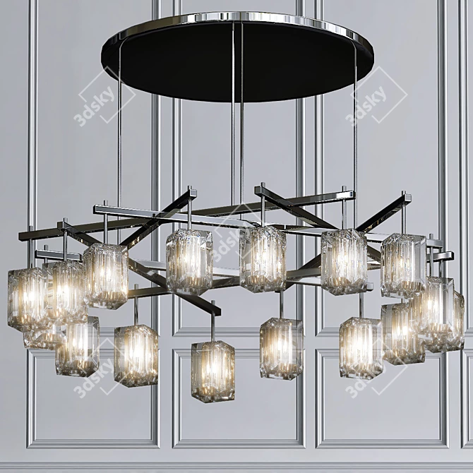 Luxury PeriGold Chandelier 3D model image 1