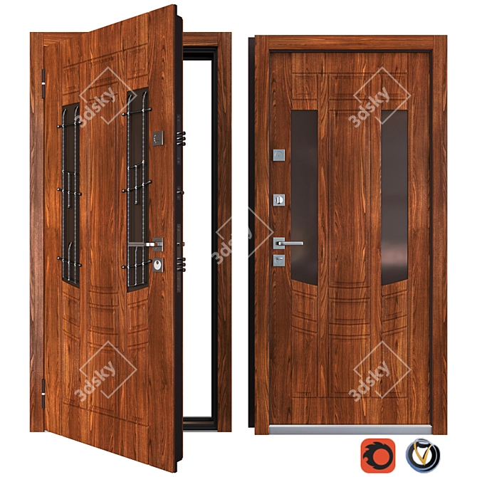 Dago Metal Entrance Door: Your Frame 3D model image 1