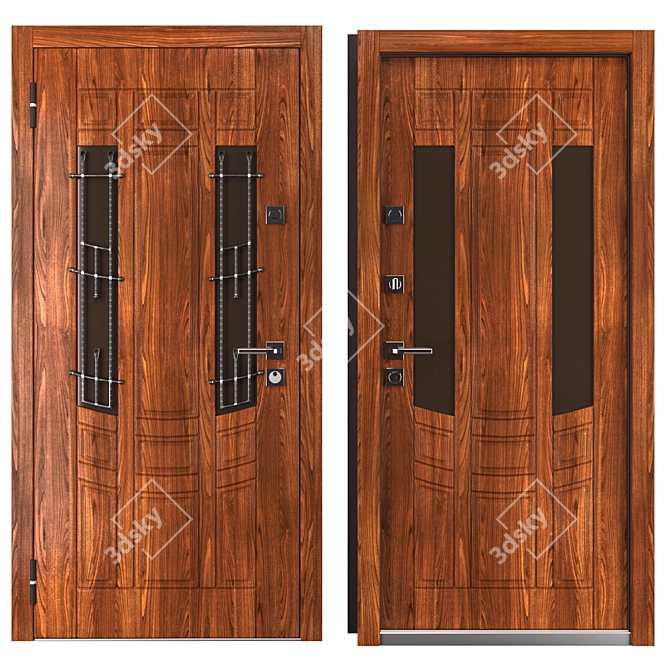 Dago Metal Entrance Door: Your Frame 3D model image 3